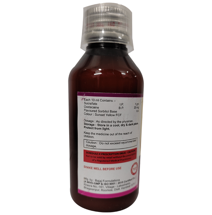 Esz-O Oral Suspension Mint Sugar Free    Sucralfate 1000mg/10ml + Oxetacaine 20mg/10ml