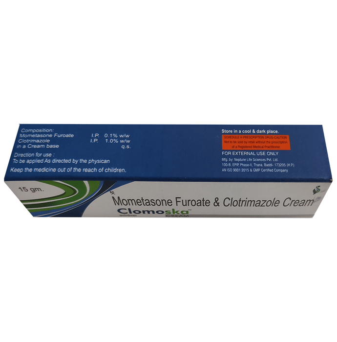 Clomoska Cream    Mometasone 0.1% w/w + Clotrimazole 1% w/w
