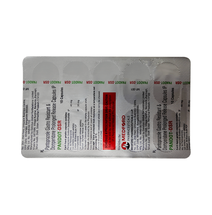 Pandot-DSR Capsule    Domperidone 30mg + Pantoprazole 40mg