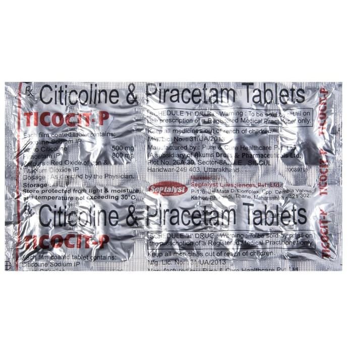 Ticocit-P Tablet    Citicoline 500mg + Piracetam 800mg
