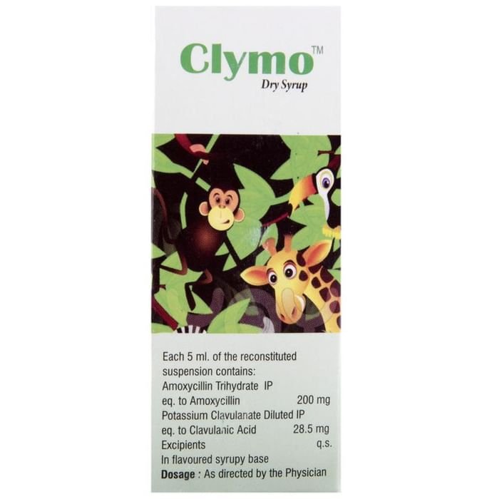 Clymo Dry Syrup    Amoxycillin 200mg/5ml + Clavulanic Acid 28.5mg/5ml