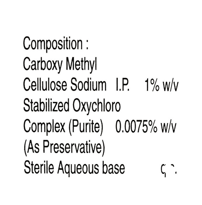 Tearsgel Plus Lubricant    Carboxymethylcellulose 1% w/v + Oxychloro Complex 0.0075% w/v