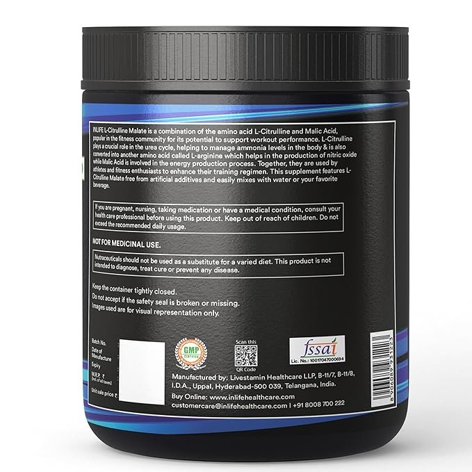 Inlife Micronized Citrulline Malate Powder 2:1 Supplement Unflavoured