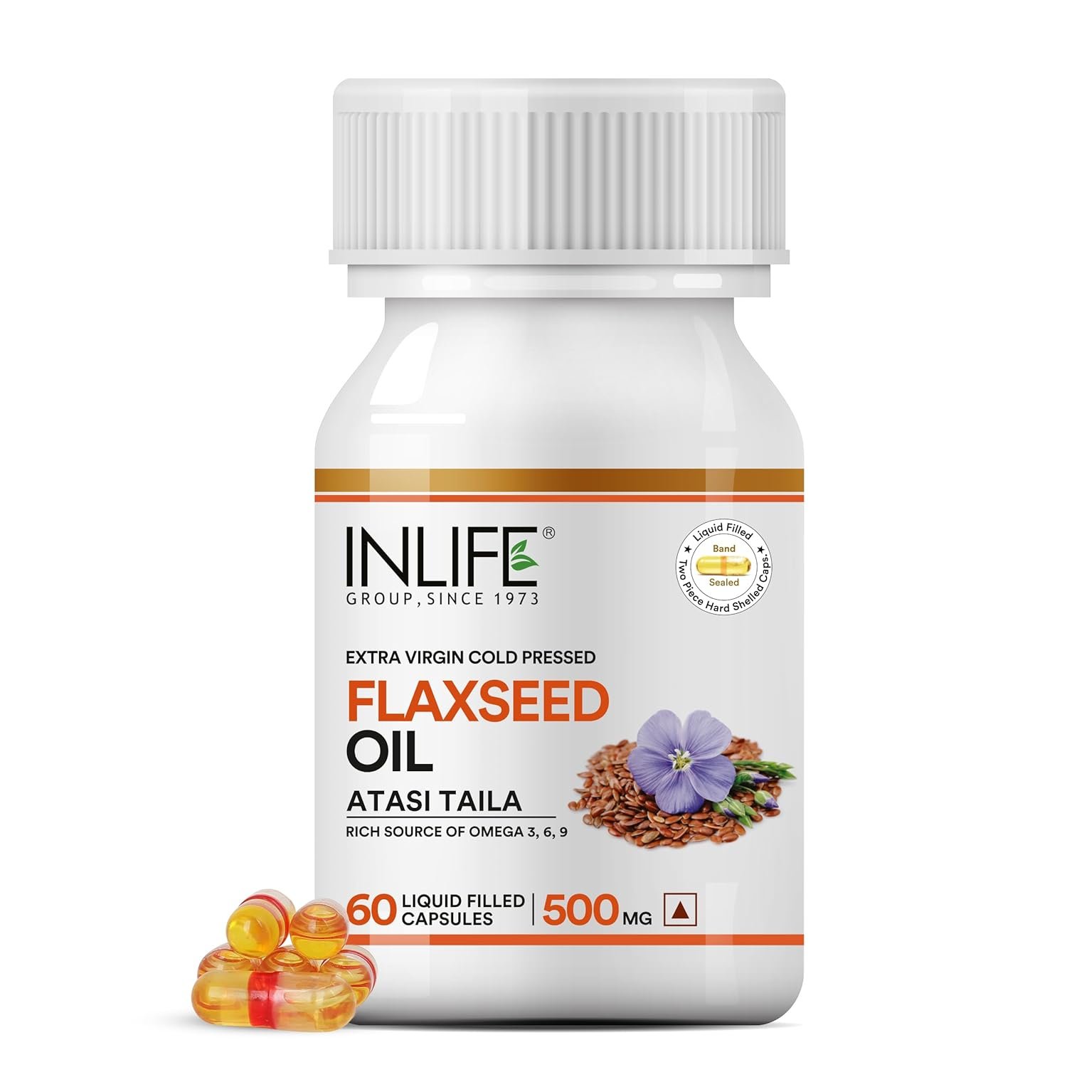 Inlife Liquid Filled Flaxseed Oil | With Omega 3, 6, 9 | Capsule