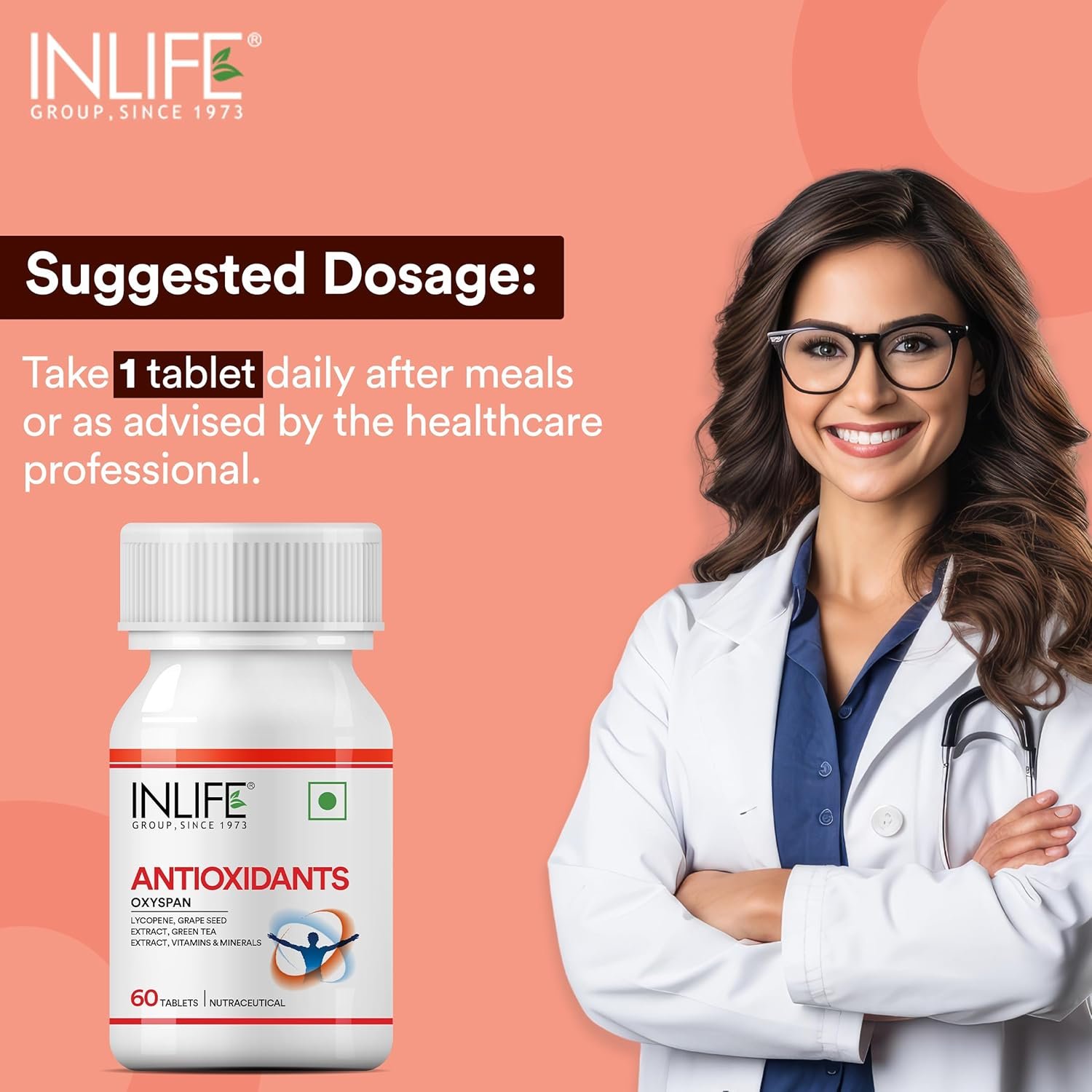Inlife Antioxidants | With Lycopene, Grape Seed Extract & Green Tea Extract | Tablet