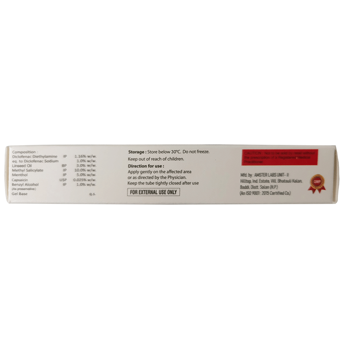 Diclophic Gel Diclofenac 1.16% w/w + Capsaicin Based Rubefacients 0.025% w/w + Methyl Salicylate 10%