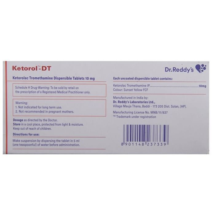 Ketorol-DT Tablet Ketorolac 10mg