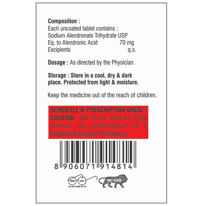 Alendate 70 Tablet Alendronic Acid 70mg