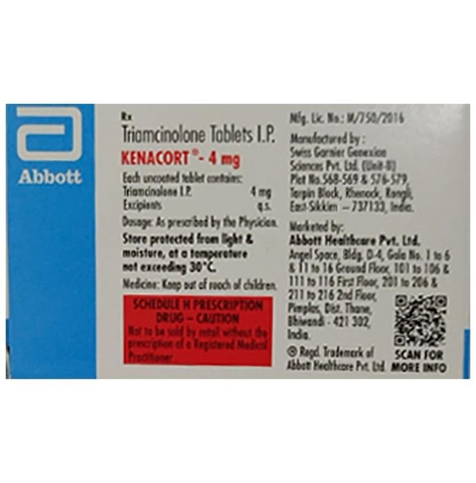 Kenacort 4mg Tablet Triamcinolone 4mg