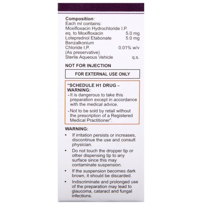 Kitmox-LD Opthalmic Suspension Loteprednol etabonate 0.5% w/v + Moxifloxacin 0.5% w/v
