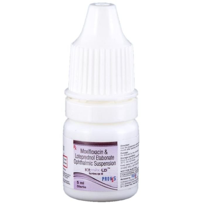 Kitmox-LD Opthalmic Suspension Loteprednol etabonate 0.5% w/v + Moxifloxacin 0.5% w/v