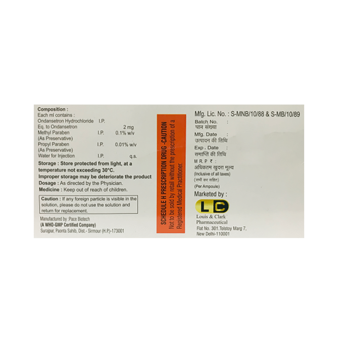 Clariset Injection Ondansetron 2mg